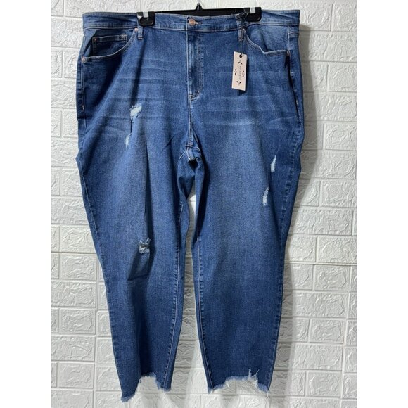 NWT - Nanette Lepore Jeans Women's Size 24 Blue Belle High Rise Ankle Skinny - Picture 1 of 10